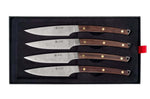 Coffret 4 couteaux à steak Icel lame dentelée 11cm manche incurvé en bois