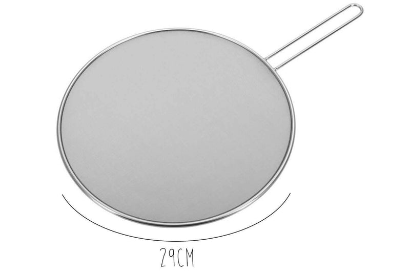 Couvercle anti-projections en inox 18/10 diamètre 29cm avec poignée