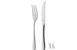 Coffret 6 couteaux à steak + 6 fourchettes WMF Holzkass en acier inox 18/10 Cromargan
