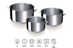 Set de 3 casseroles Beka Evolution en inox 16, 18 et 20cm - Poignée amovible incluse