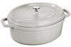 Cocotte STAUB ovale en fonte émaillée truffe blanche - 37 cm