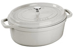 Cocotte STAUB ovale en fonte émaillée truffe blanche - 37 cm