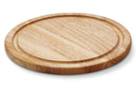 Planche à steak ronde Continenta avec rigole en bois d'hévéa - 30cm