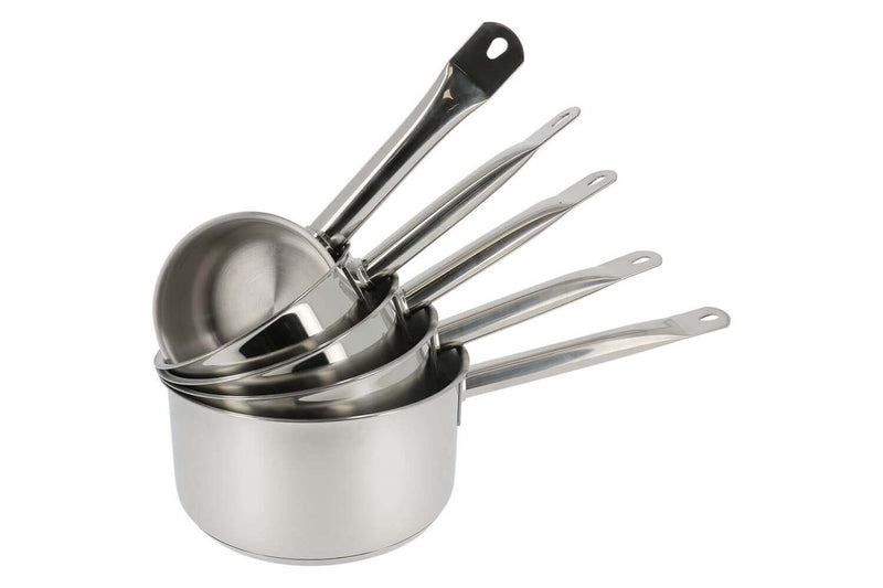 Set de 5 casseroles Baumalu Ligne Professionnelle en acier inox 12, 14, 16, 18 et 20cm