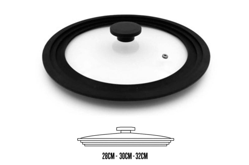 Couvercle universel Beka en verre avec bord silicone - 28-32cm
