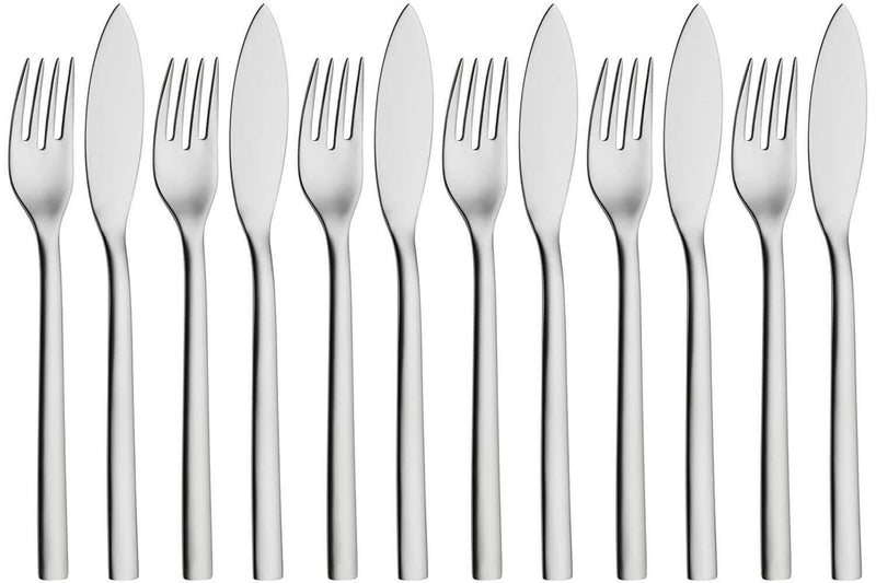 Set de 6 fourchettes et 6 couteaux à poisson WMF Nuova en acier inox 18/10 Cromargan