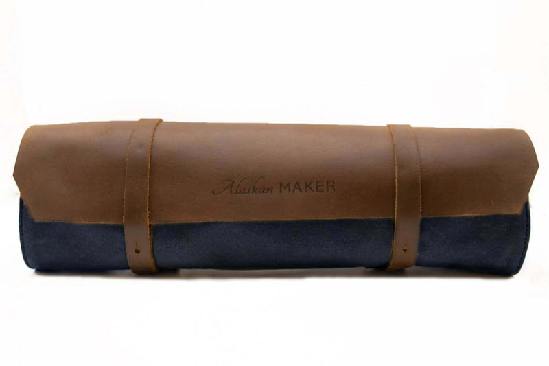 Trousse à couteaux vide Alaskan Maker Chef - 61x38,5cm avec 9 emplacements - Bleu marine
