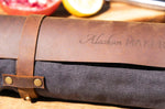 Trousse à couteaux vide Alaskan Maker Chef - 61x38,5cm avec 9 emplacements - Charbon