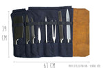 Trousse à couteaux vide Alaskan Maker Chef - 61x38,5cm avec 9 emplacements - Bleu marine