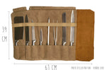 Trousse à couteaux vide Alaskan Maker Chef - 61x38,5cm avec 9 emplacements - Sable