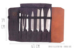 Trousse à couteaux vide Alaskan Maker Chef - 61x38,5cm avec 9 emplacements - Charbon