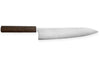 Couteau de chef japonais artisanal Wusaki Unagi AUS10 damas 24cm manche chêne