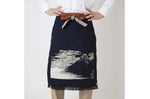Tablier de cuisine japonais Anything Maekake Hokusai Mont Fuji rouge