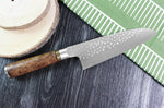 Couteau santoku japonais artisanal forgé Takeshi Saji R2 Tsuchime 16,5cm