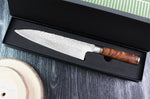 Couteau de chef japonais artisanal forgé Takeshi Saji R2 Tsuchime 21cm