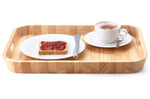 Plateau de service bords arrondis avec poignées Continenta en bois d'hévéa 53x35x5cm
