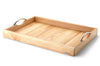 Plateau de service avec poignées métalliques Continenta en bois d'hévéa 53x36x5cm