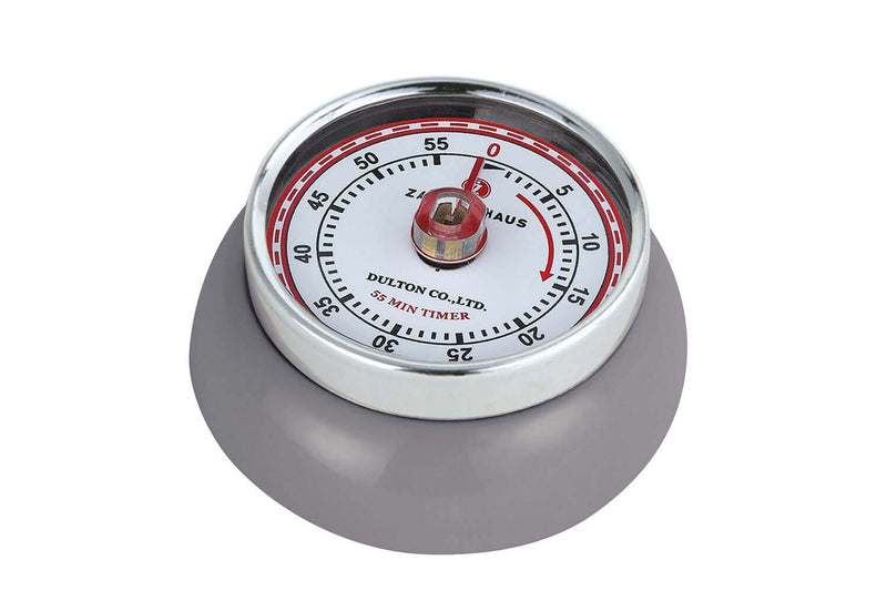 Minuteur de cuisine aimanté Zassenhaus Speed vintage - Gris