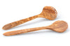 Set de 2 couverts à salade bords dentelles Continenta en bois d'olivier 31,5cm