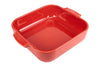 Plat four carré Peugeot Appolia en céramique rouge 22,5x22,5x6,5cm
