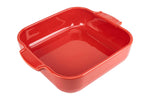 Plat four carré Peugeot Appolia en céramique rouge 22,5x22,5x6,5cm