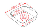 Plat four carré Peugeot Appolia en céramique rouge 22,5x22,5x6,5cm