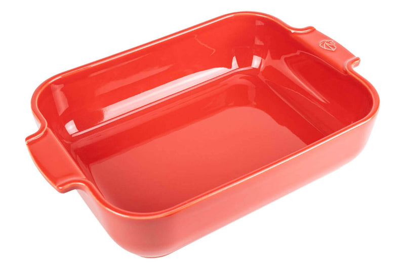 Plat four rectangle Peugeot Appolia en céramique rouge 26x20x6,5cm
