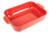 Plat four rectangle Peugeot Appolia en céramique rouge 26x20x6,5cm