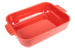 Plat four rectangle Peugeot Appolia en céramique rouge 26x20x6,5cm
