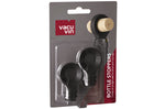 Set de 2 bouchons arrondis Vacu vin noir