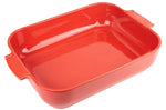 Plat four rectangle Peugeot Appolia en céramique rouge 33x25,7x7,5cm