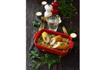 Plat four individuel rectangle Peugeot Appolia en céramique rouge 18x12x4,5cm