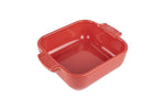 Plat four individuel carré Peugeot Appolia en céramique rouge 13x13x4,5cm