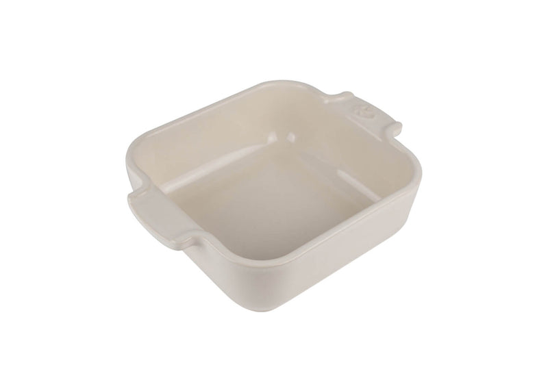 Plat four individuel carré Peugeot Appolia en céramique écru 13x13x4,5cm