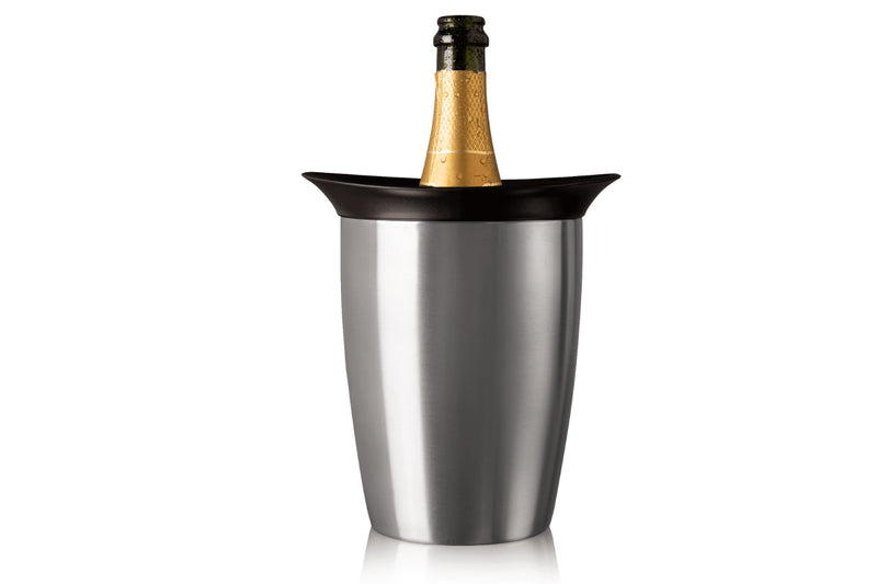 Seau refroidisseur à Champagne Vacu Vin en acier brossé