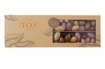 Amandes grillées Pécou Trésor Cacao enrobées de chocolats Ruby noir lait et doré - 230 g