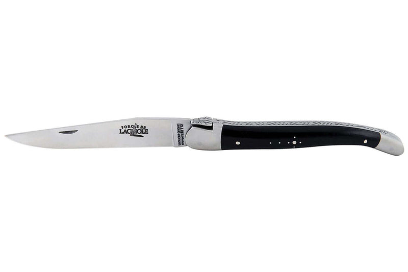 Couteau pliant Forge de Laguiole manche en corne foncée 12cm