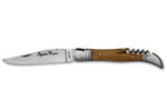 Couteau pliant Laguiole Bougna 12cm bois de teck + tire bouchon