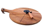 Set spécial pizza Point Virgule avec roulette à pizza et planche à servir en acacia