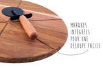 Set spécial pizza Point Virgule avec roulette à pizza et planche à servir en acacia