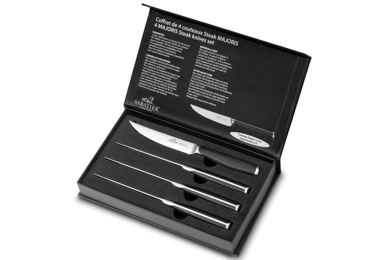 Coffret SABATIER International Majoris 4 couteaux à steak lame lisse 12cm