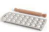Moule à raviolis Marcato Classic 24 empreintes rondes + mini rouleau en bois