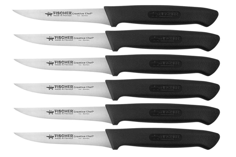 Boite de 6 couteaux à steak Fischer 100% français lames lisses
