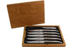 Coffret de 6 couteaux de table Laguiole en Aubrac tout inox manches brillants