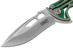 Couteau pliant CRKT NIRK TIGHE VERT 5241 manche acier inox 10,8cm