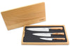 Coffret de 3 couteaux en genévrier Laguiole en Aubrac : Office + Universel + Chef
