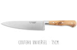 Coffret de 3 couteaux en genévrier Laguiole en Aubrac : Office + Universel + Chef