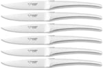 Coffret de 6 couteaux de table Laguiole en Aubrac Monobloc en inox brossé