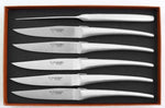 Coffret de 6 couteaux de table Laguiole en Aubrac Monobloc en inox brossé