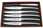 Coffret de 6 couteaux de table Laguiole en Aubrac Monobloc en inox brillant